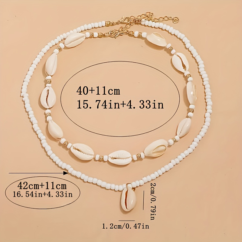Bohemian Shell Pendant Beads Necklace Set